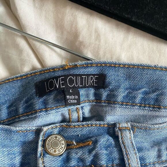Love Culture Blue Perfectly Oversized Distressed Denim Jean Shorts for Summer - Picture 5 of 5
